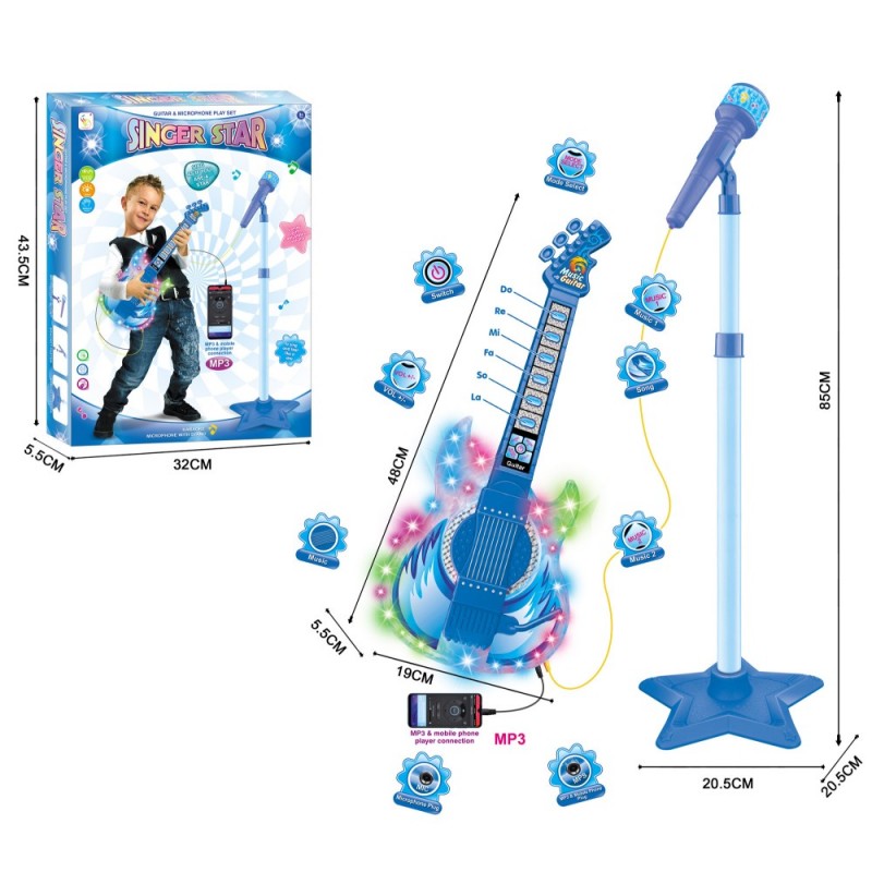 MICROFONO Y GUITARRA SINGER STAR CAJA
