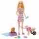 MUÑECA BARBIE PASEO CON PERRITO EN SILLA DE RUEDAS