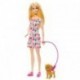 MUÑECA BARBIE PASEO CON PERRITO EN SILLA DE RUEDAS