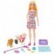 MUÑECA BARBIE PASEO CON PERRITO EN SILLA DE RUEDAS