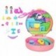 MUÑECA POLLY POCKET  COMPACTO MUNDO SORPRESA PERRITO EN MOTO