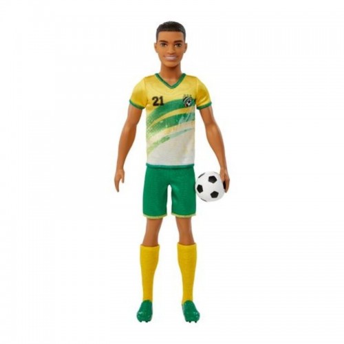 BARBIE PROFESIONES JUGADOR DE FÚTBOL PLAYERA AMARILLA