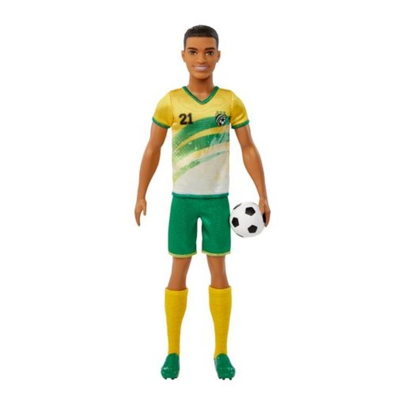 BARBIE PROFESIONES JUGADOR DE FÚTBOL PLAYERA AMARILLA