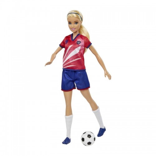 BARBIE PROFESIONES JUGADORA DE FÚTBOL PLAYERA ROJA