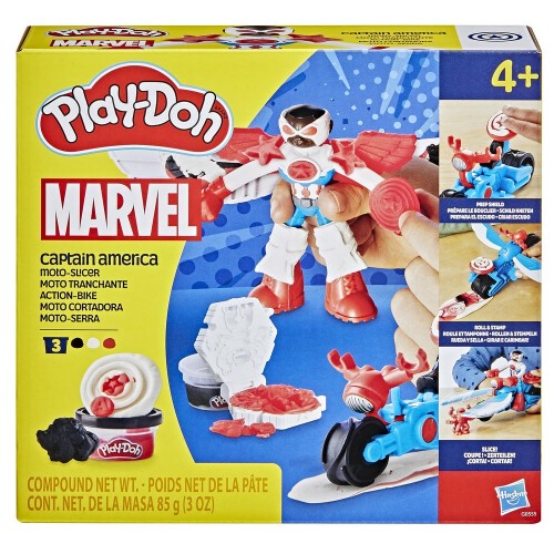 MASAS Y PLASTILINAS PLAY-DOH MARVEL SET MOTO CORTADORA CAPITÁN AMÉRICA