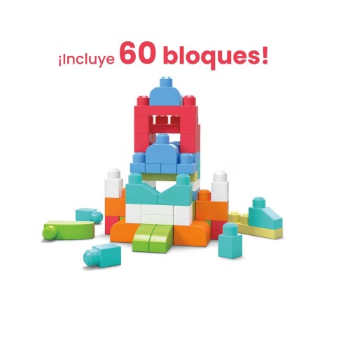 MEGA BLOKS BOLSA DE CONSTRUCCIÓN ROSA 60 PIEZAS