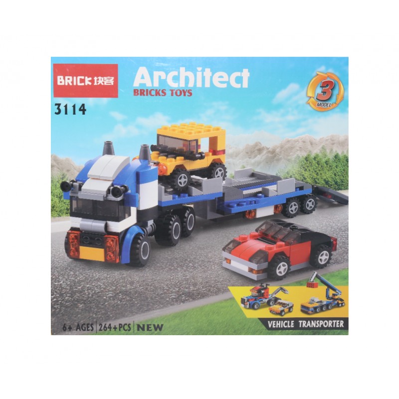 JUEGO DE BLOQUES VEHICULO DE TRANSPORTE 264 PIEZAS CAJA