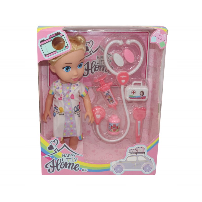 MUÑECA DOCTORA HAPPY LITTLY CON ACCESORIOS CAJA