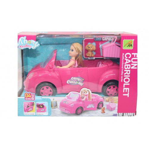 MUÑECA TRAVEL CON CARRO CAJA