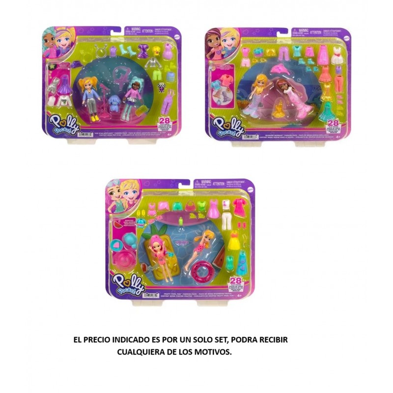 POLLY POCKET SET DE JUEGO PAQUETE DE MODAS GRANDE MATTEL