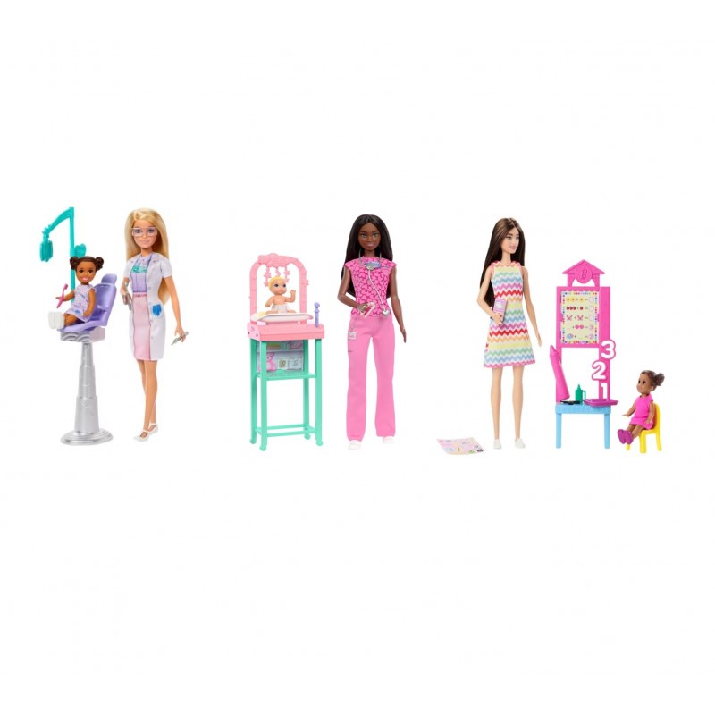 BARBIE PROFESIONES SET DE JUEGO CON MUÑECA SORPRESA