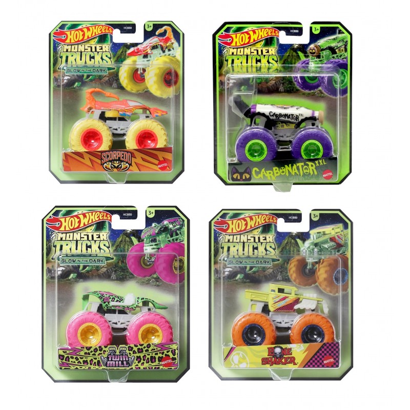 Hot Wheels Monster Trucks Glow In The Dark Surtido Sorpresa