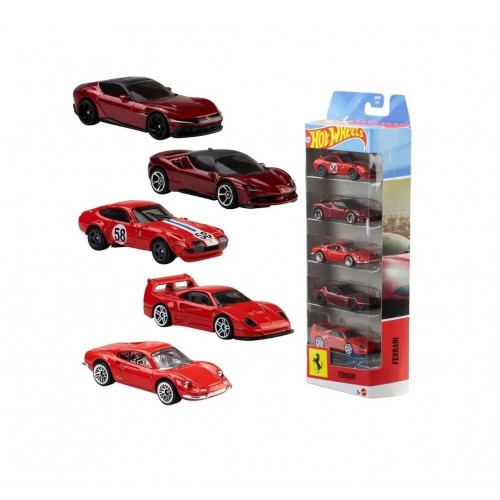 HOT WHEELS AUTOS FERRARI CAJA X 5 MATTEL