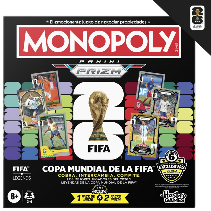 JUEGO DE MESA MONOPOLY PANINI PRIZM COPA MUNDIAL DE LA FIFA