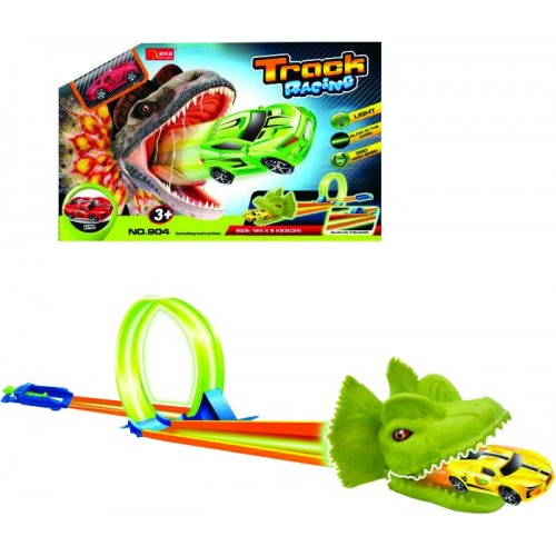 PISTA MANUAL DINOSAURIO GLOW CAJA