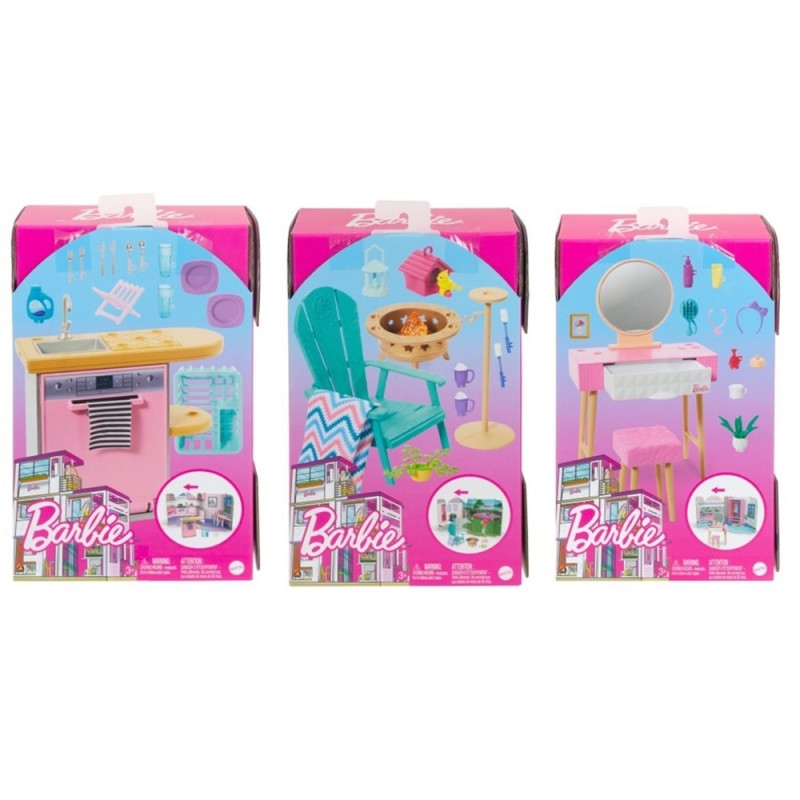 BARBIE ACCESORIOS PARA MUÑECA DECORACION CON MUEBLES  MATTEL