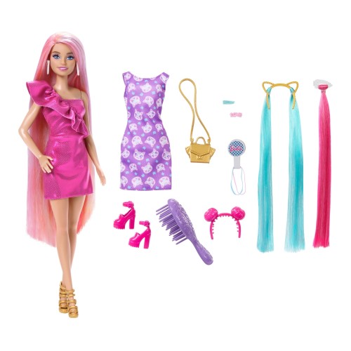 BARBIE TOTALLY HAIR MUÑECA CABELLO ARCOÍRIS EXTRA LARGO MATTEL
