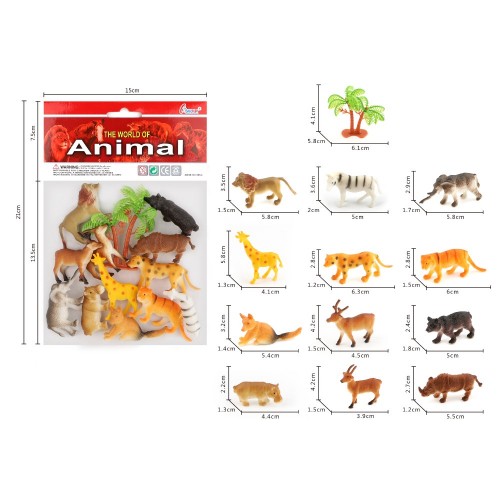 ANIMALES SALVAJES PEQUEÑOS X 12 BOLSA