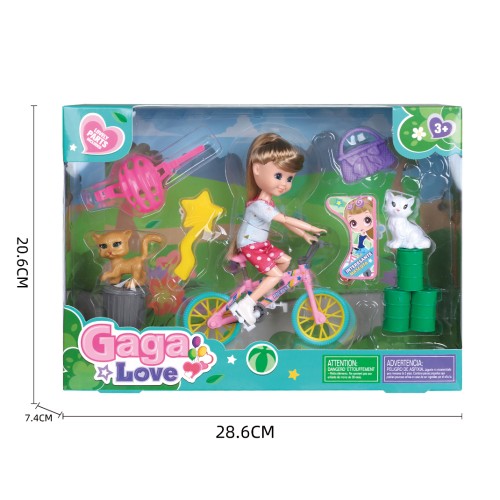 MUÑECA MINI LOVE EN BICICLETA CAJA