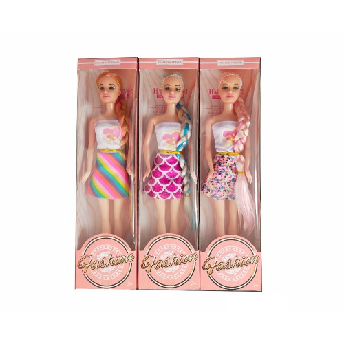 MUÑECA FLACA FASHION CABELLO LARGO CAJA