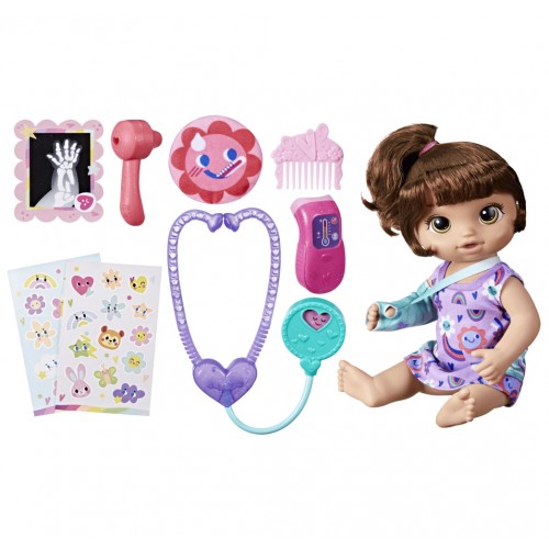 Muñeca Baby Alive Bella Visita Médica Pelo Castaño Hasbro F7536