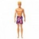 BARBIE KEN MUÑECO DE PLAYA CON TRAJE DE BAÑO ROSA Y AZUL