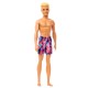 BARBIE KEN MUÑECO DE PLAYA CON TRAJE DE BAÑO ROSA Y AZUL