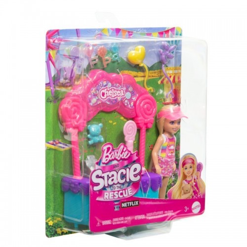 MUÑECA BARBIE STACIE AL RESCATE CHELSEA ESTACIÓN DE DULCES
