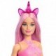 MUÑECA BARBIE FANTASÍA UNICORNIO FALDA DE ENSUEÑO ROSA