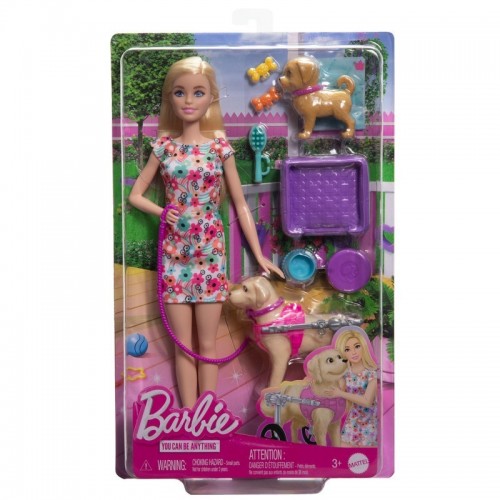 MUÑECA BARBIE PASEO CON PERRITO EN SILLA DE RUEDAS