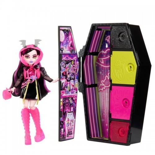 MUÑECA MONSTER HIGH SKULLTIMATES SECRETS SUSTOS NEÓN DRACULAURA