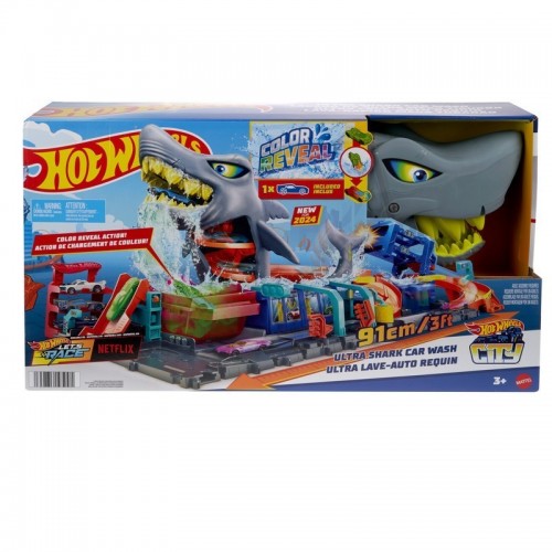 HOT WHEELS CITY PISTA LAVADO DE AUTOS MEGA TIBURÓN