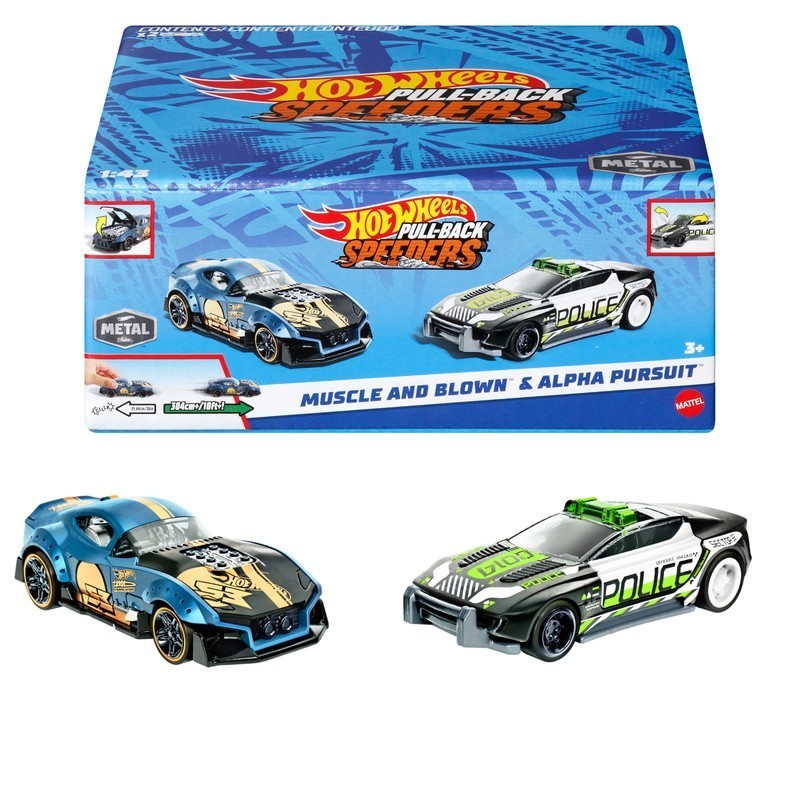 HOT WHEELS DIECAST PAQUETE DE 2 AUTOS DE FRICCIÓN SORPRESA