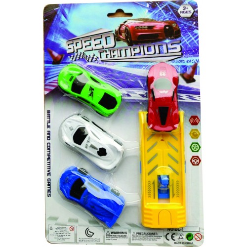 LANZADOR TRACK CARROS X 4 BLISTER