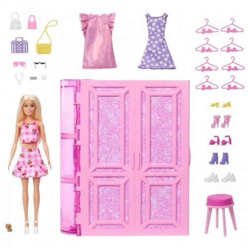 BARBIE CLÓSET DE LOS SUEÑOS CON ACCESORIOS Y MUÑECA