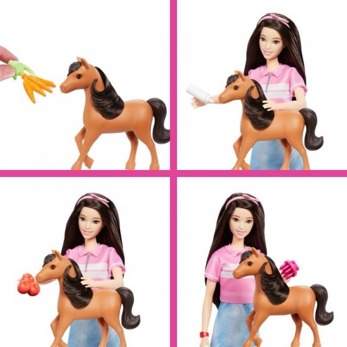 MUÑECA BARBIE RENEE SET DE CUIDADO DE CABALLITO