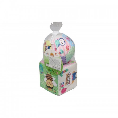 SONAJERO CUBO Y PELOTA ESPUMA MALLA