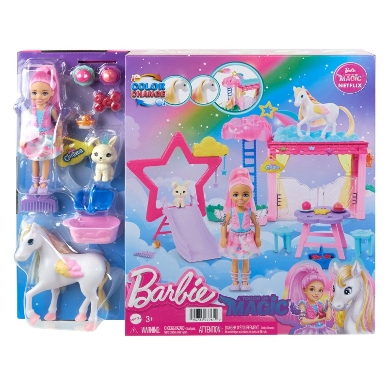BARBIE MUÑECA A TOUCH OF MAGIC CHELSEA Y PEGASO Juguetelandia