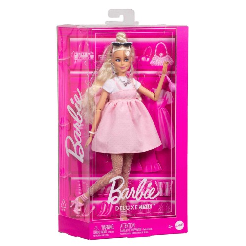 BARBIE FASHIONISTA DELUXE VESTIDO ROSA CON MOÑO