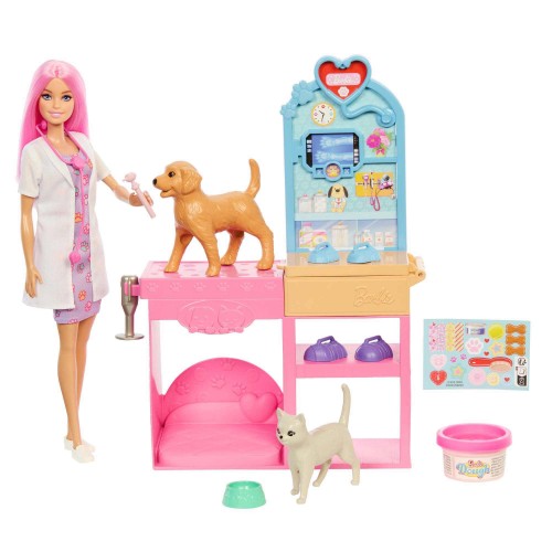 BARBIE PROFESIONES VETERINARIA CON MASCOTAS Y ACCESORIOS