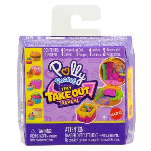 POLLY POCKET  SET DE JUEGO COMPACTO REVEAL COMIDITA RÁPIDA