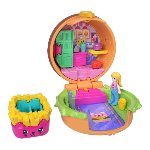 POLLY POCKET  SET DE JUEGO COMPACTO REVEAL COMIDITA RÁPIDA