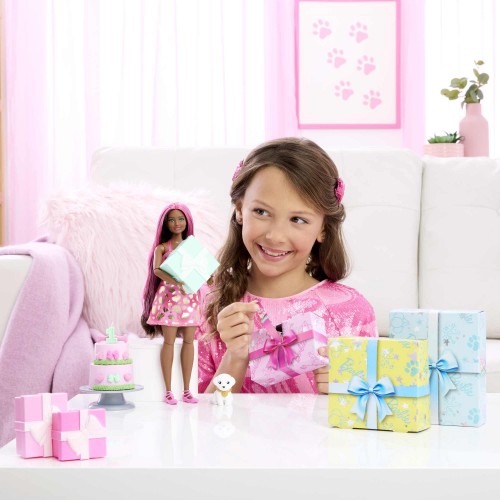 BARBIE PARTY UNBOXED MUÑECA FIESTA DE MASCOTAS SORPRESA