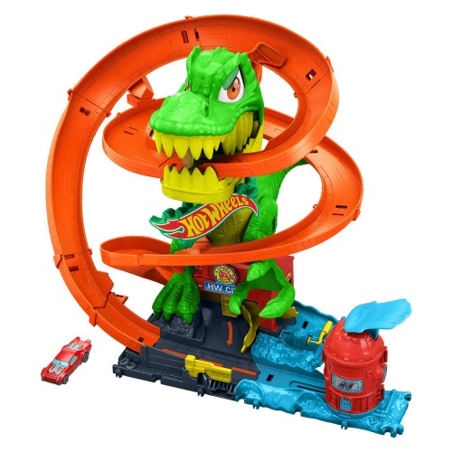 HOT WHEELS CITY PISTA T-REX VS ESTACIÓN DE BOMBEROS