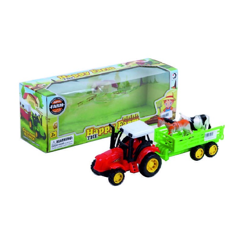 TRACTOR FRICCION  CON ANIMALES  CAJA