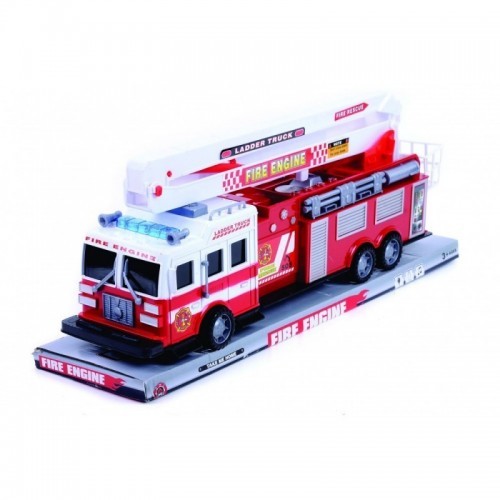 CARRO BOMBERO LADDER FRICCION LUZ Y SONIDO BASE Y TAPA