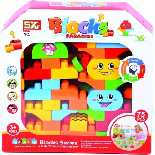 JUEGO  BLOQUES PARADISE 75 PIEZAS CAJA