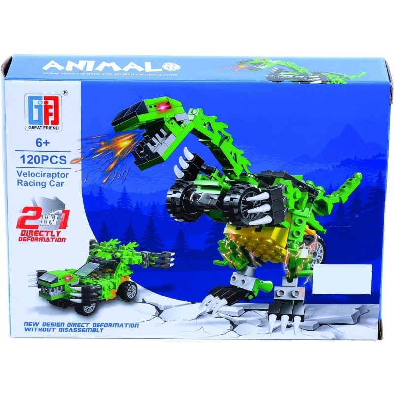 VELOCIRAPTOR 2 EN 1 BLOQUES 120 PIEZAS CAJA