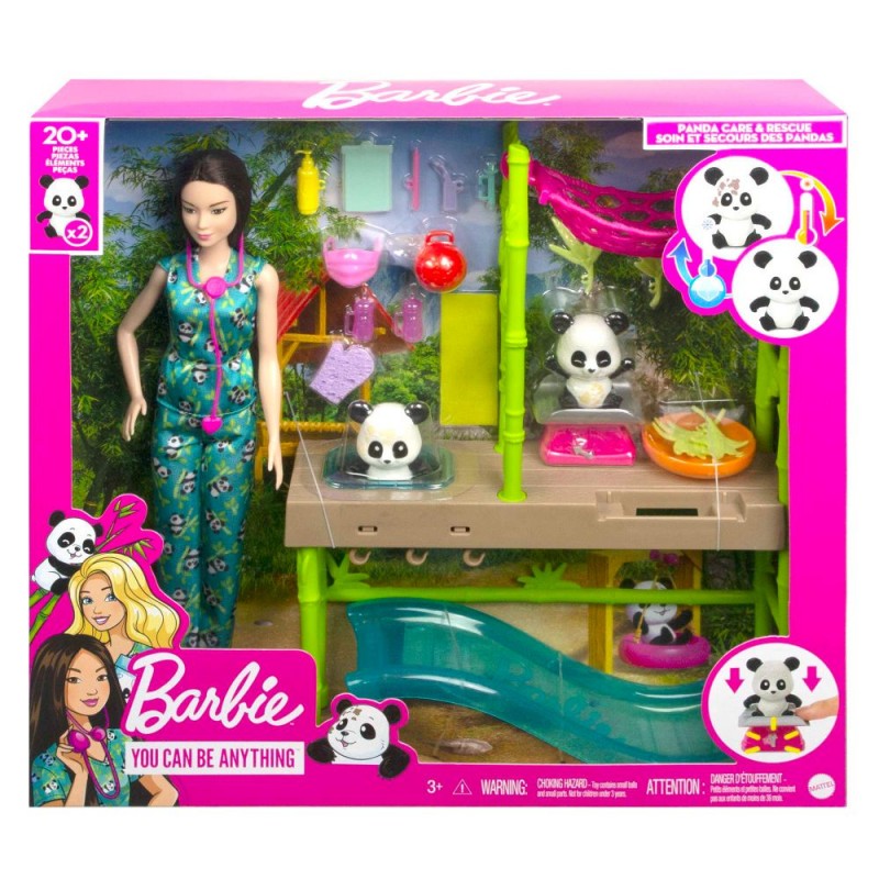 Barbie Profesiones Set de Juego Cuidadora de Pandas Mattel